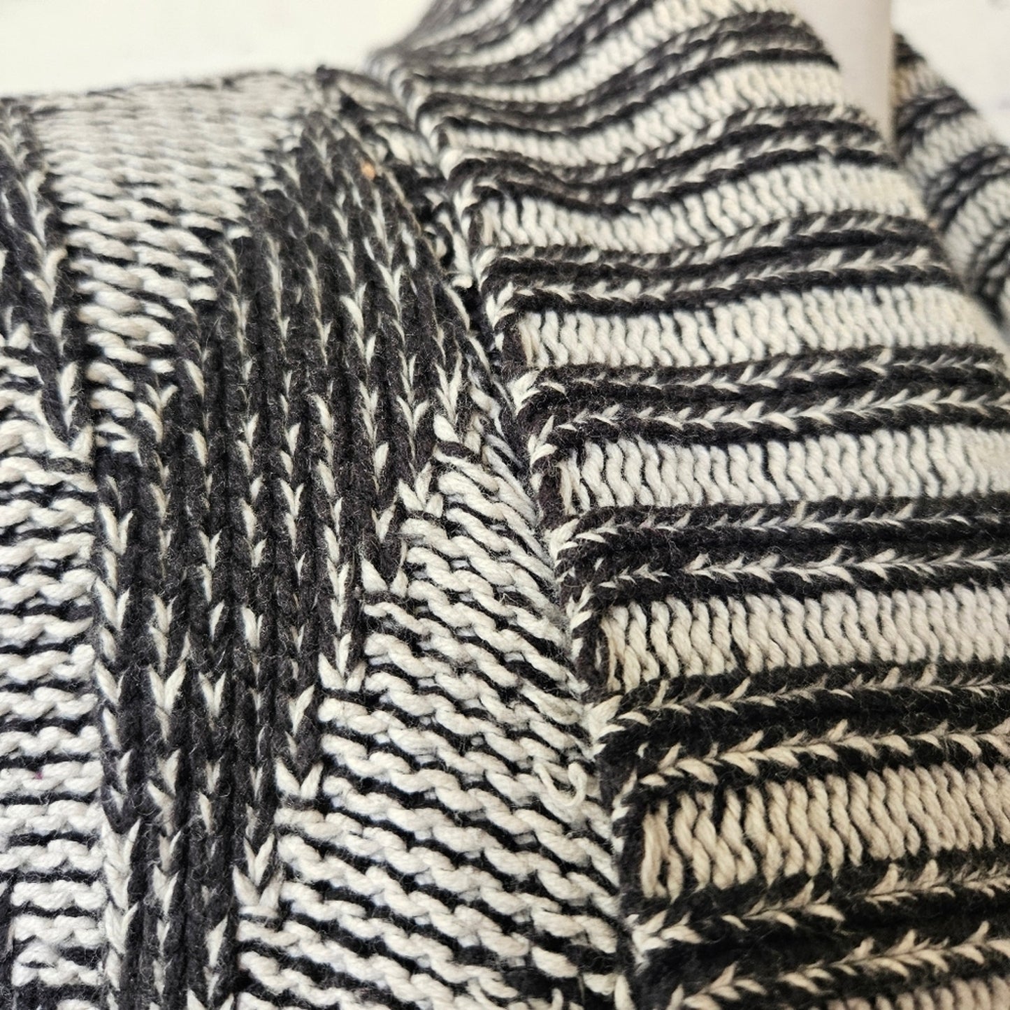 UO Staring at Stars Herringbone Chunky Knit Draped Front Cardigan Sweater Medium