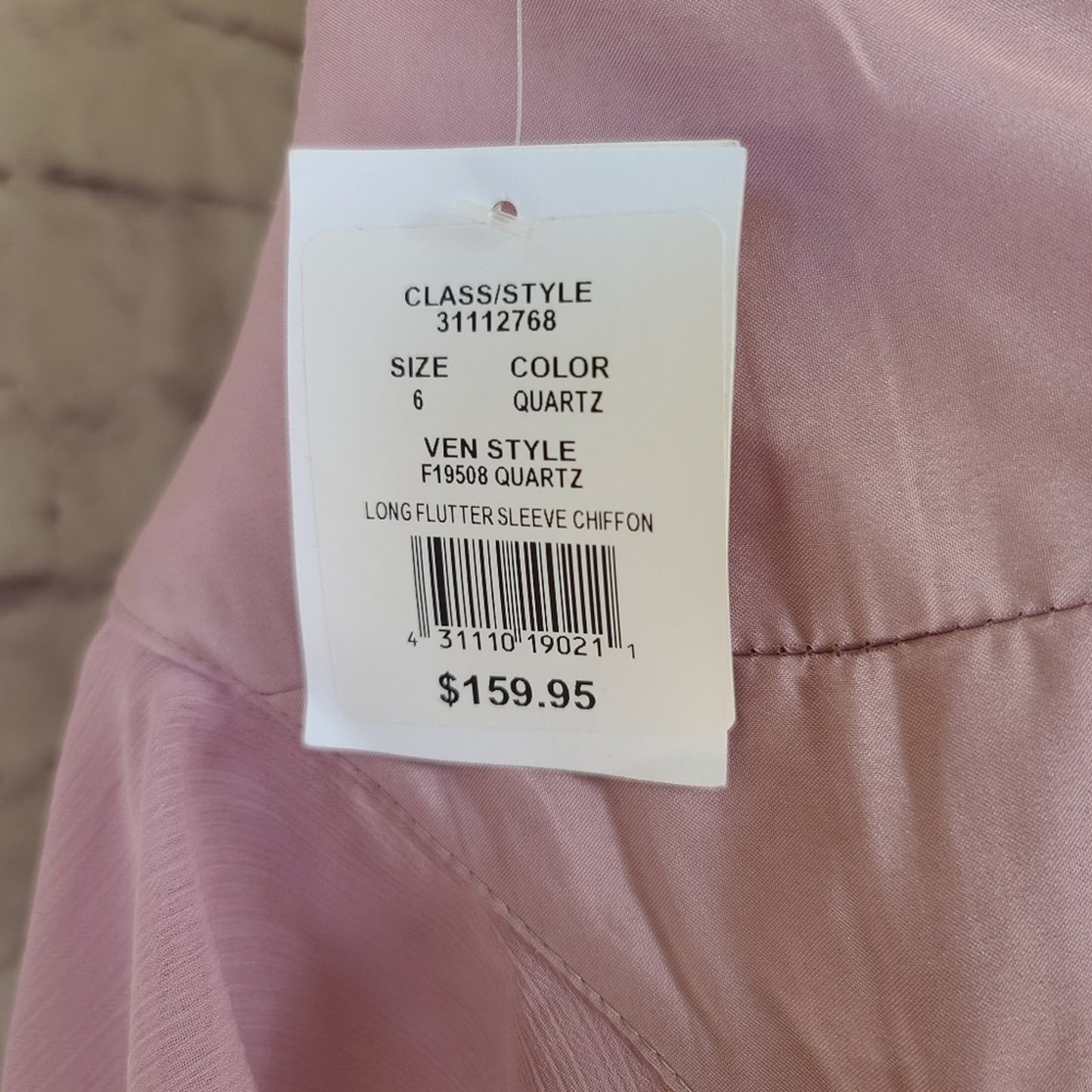 NWT David's Bridal Cold Shoulder Flutter Sleeve Chiffon Long Bridesmaid Dress 6