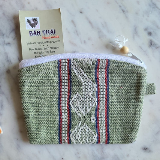 NWT Ban Thai Handmade Vietnamese Woven Textile Pouch and Coaster Set