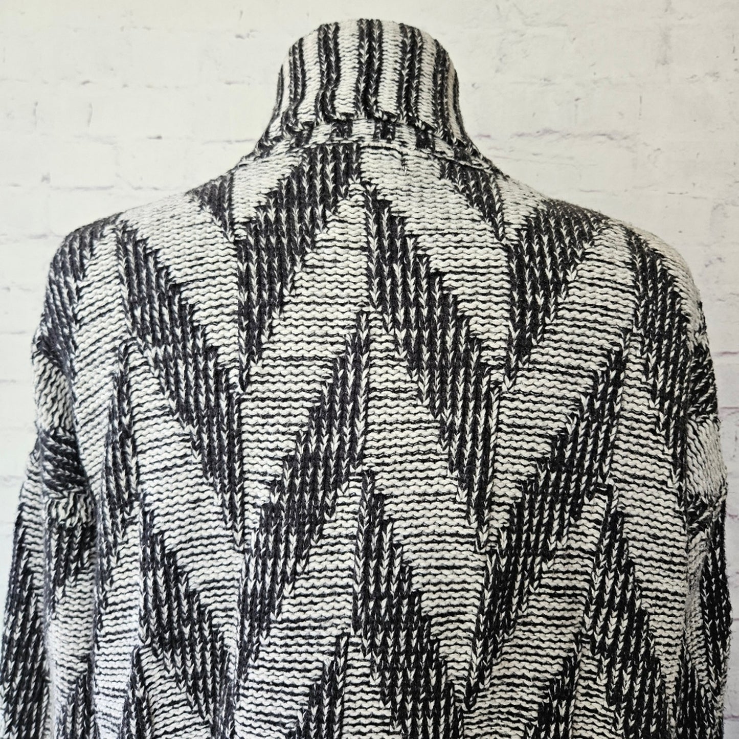 UO Staring at Stars Herringbone Chunky Knit Draped Front Cardigan Sweater Medium
