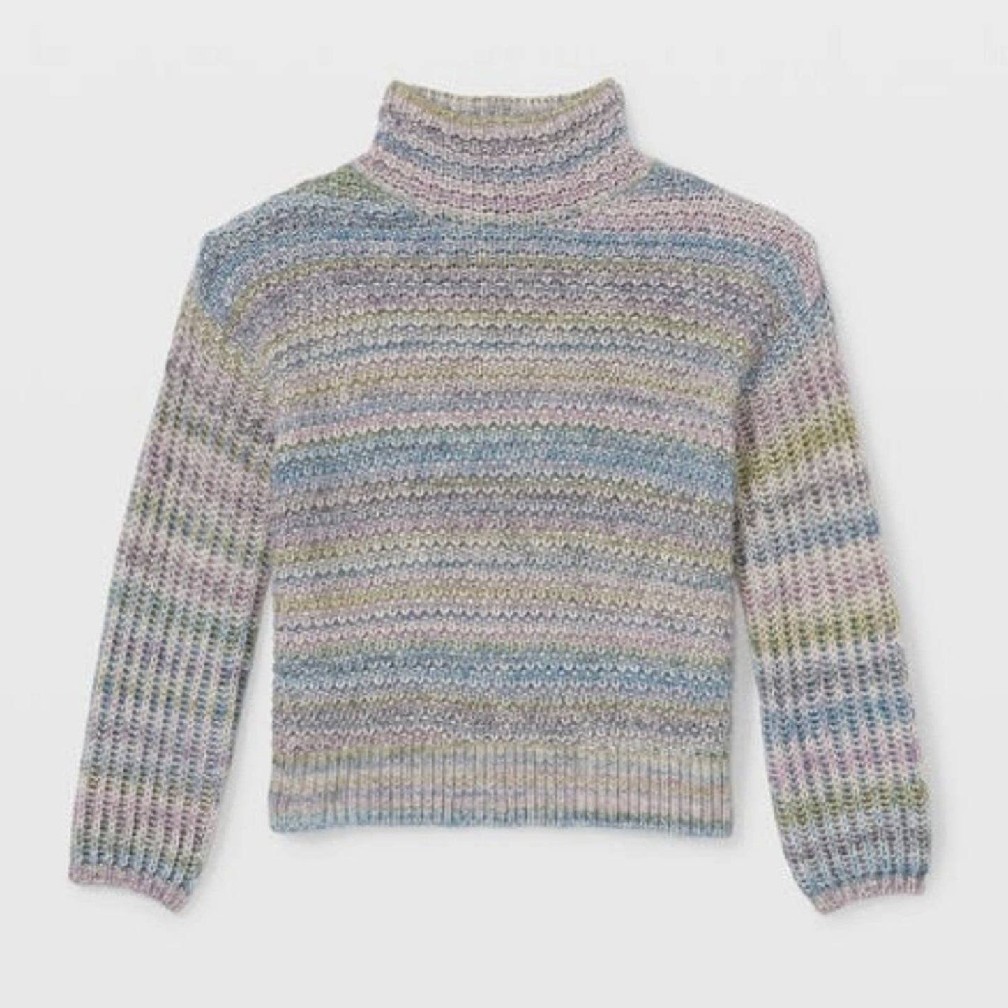 Club Monaco Pastel Space Dyed Texture Mock Neck Sweater Cotton Wool Small