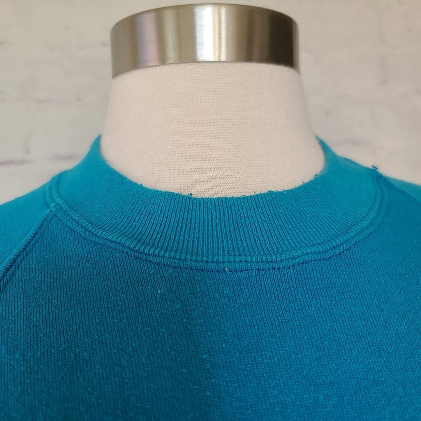 Vintage Jerzees Teal Blank Crew Neck Sweatshirt Large