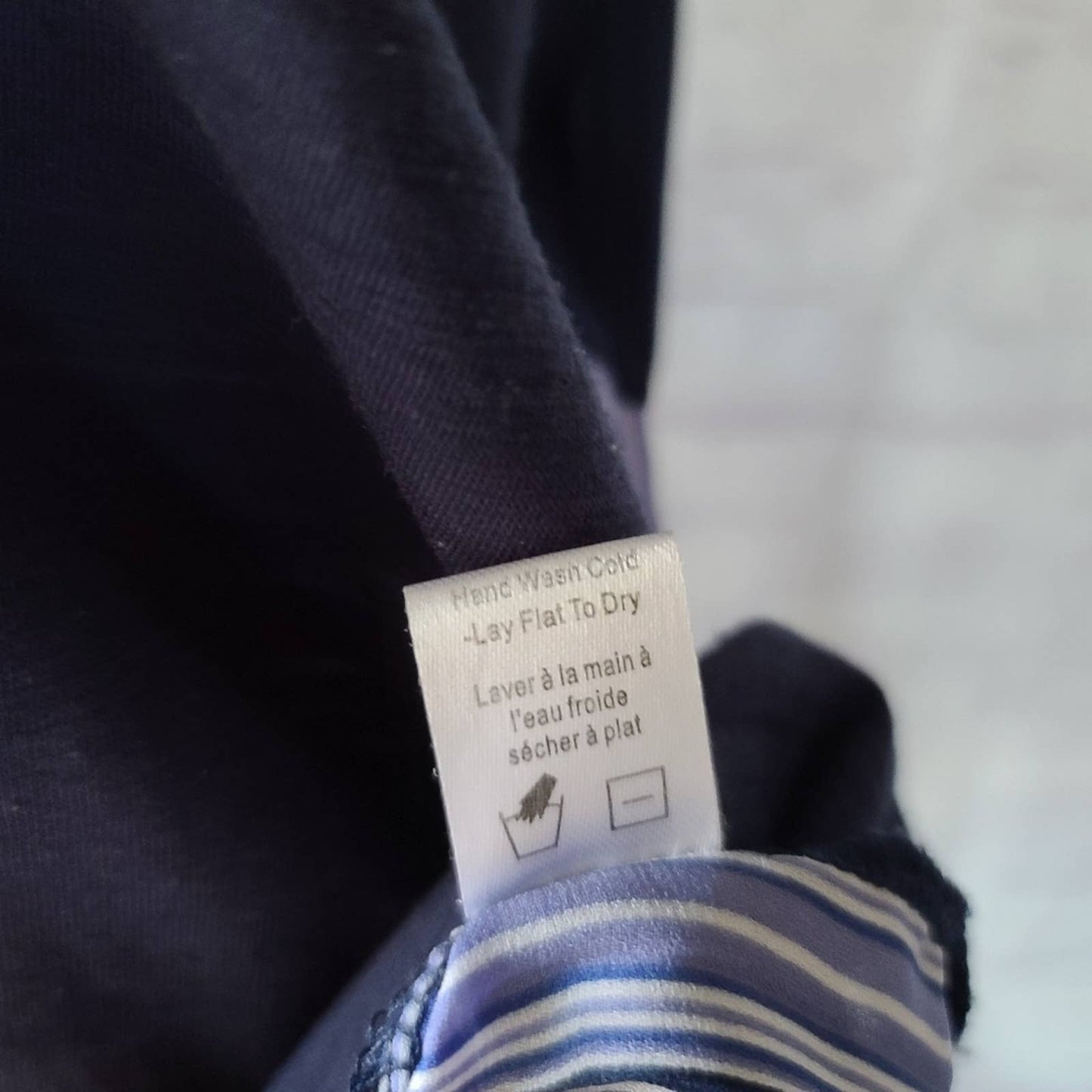 Anthropologie One September Navy Mixed Material Pleated Back Swing Tee Medium