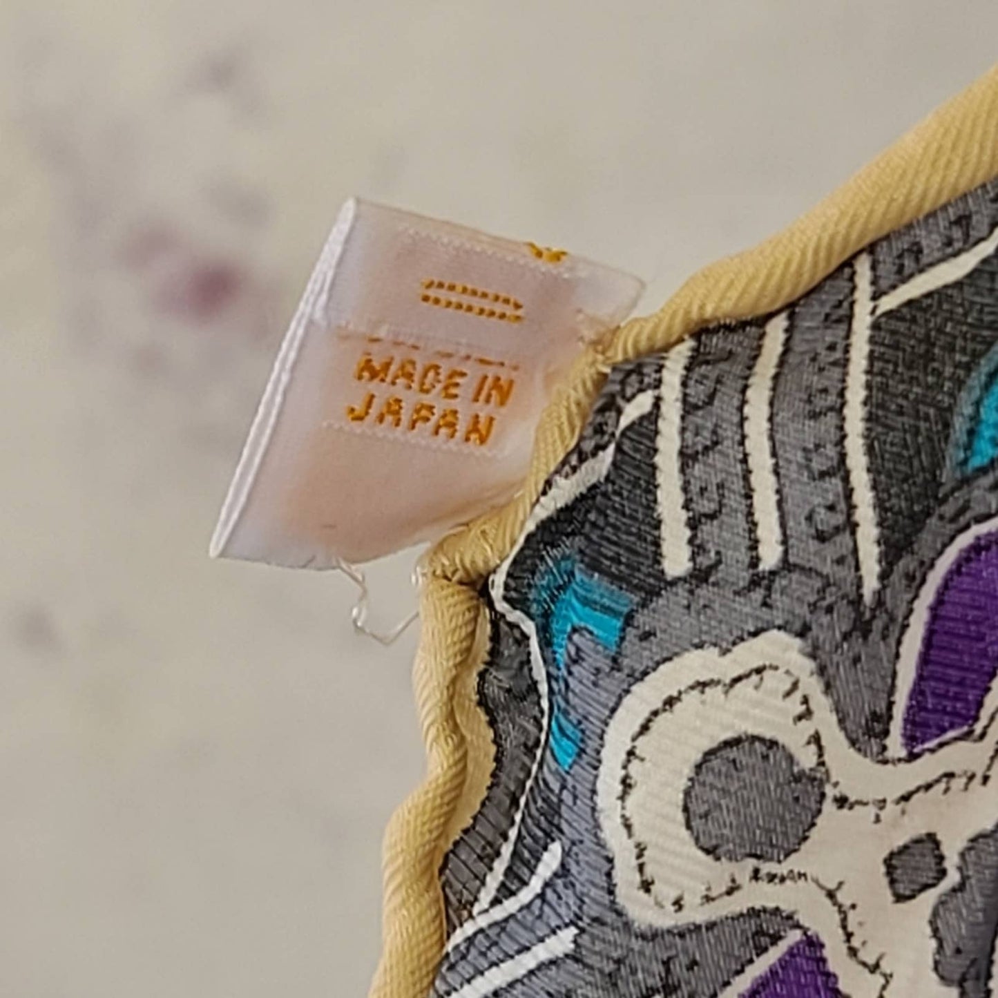 Vintage Glentey Floral Paisley Silk Blend Made in Japan Hand Rolled Square Scarf