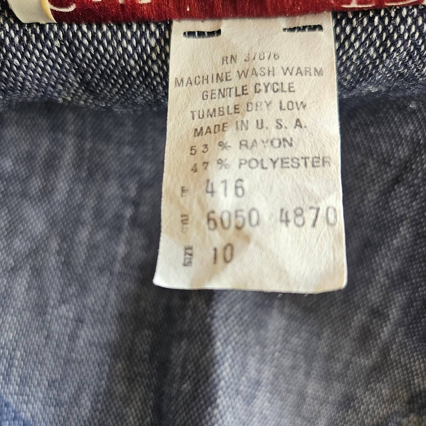 Vintage Chelsea Ltd Blue Chambray Long Sleeve Button Front Dress 10 Made in USA