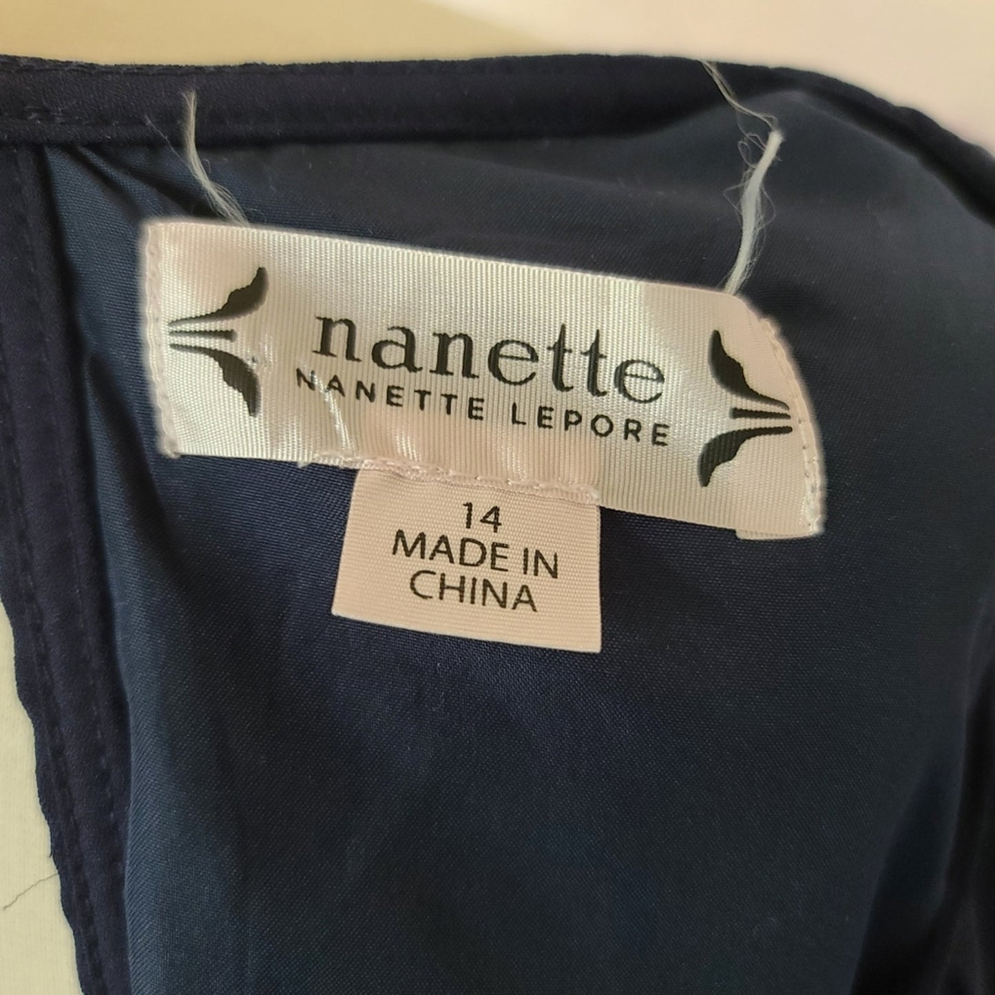 Nanette Lepore Navy Sleeveless Chiffon Pintuck Pleated Shift Dress 14