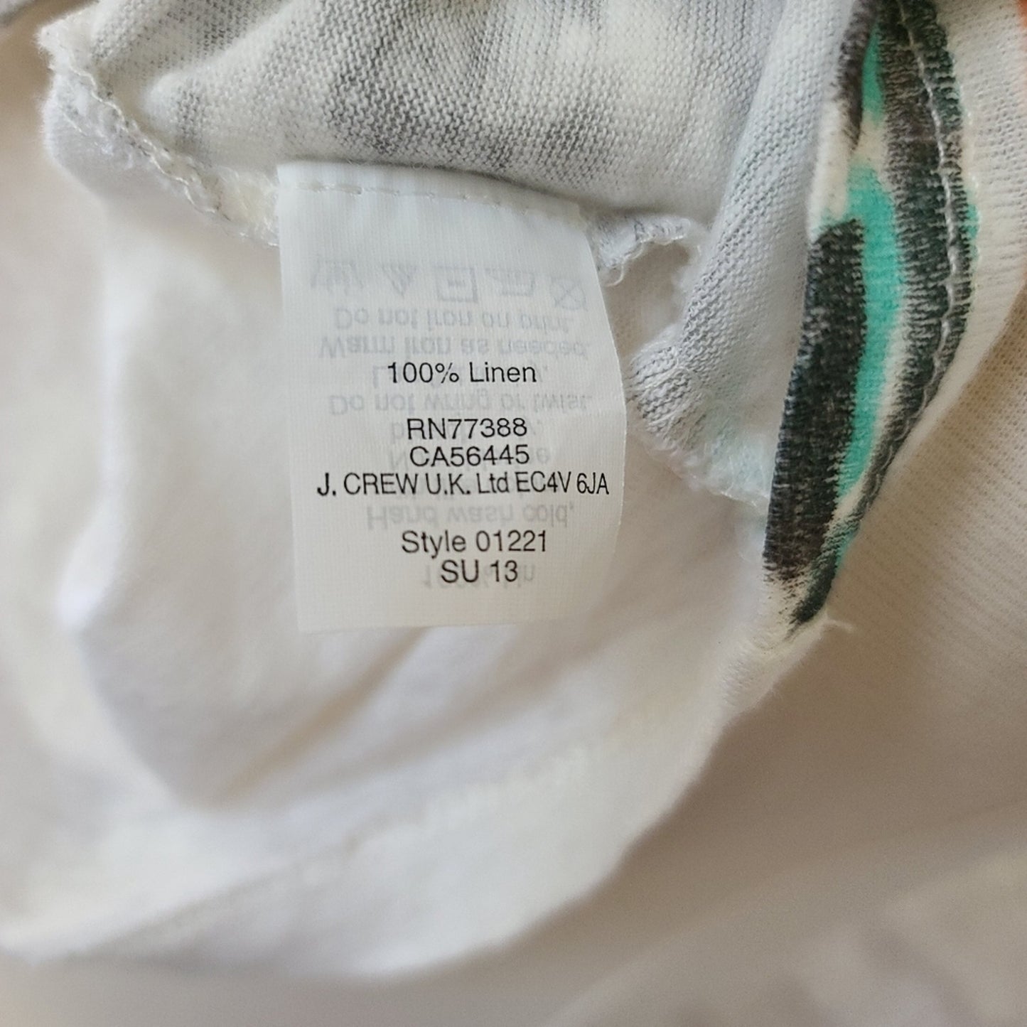 J. Crew Linen Phuket Thailand Beach Scene Short Sleeve Tee Small