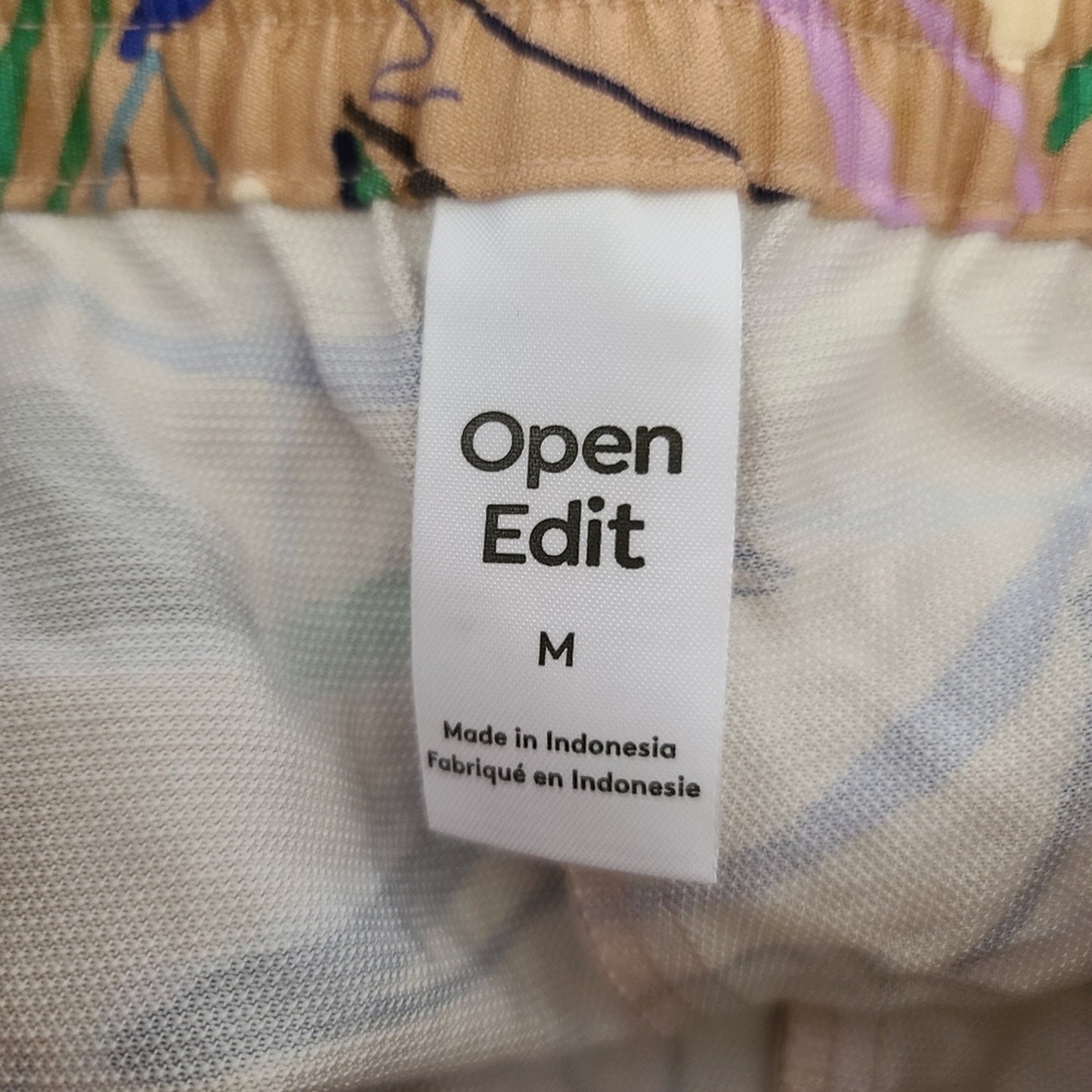 Open Edit Tan Doodle Print High Waist Shorts Medium