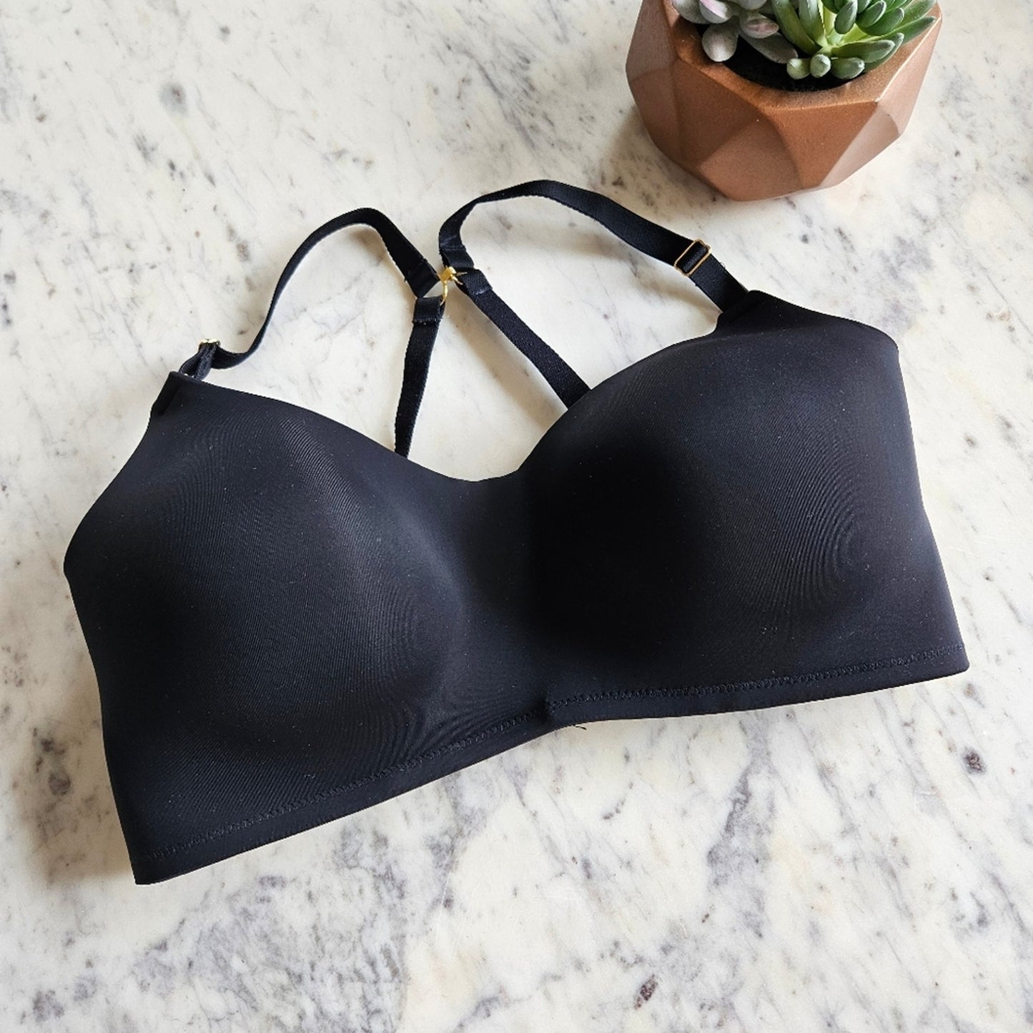 NWOT Lively No Wire Balconette Bra Jet Black