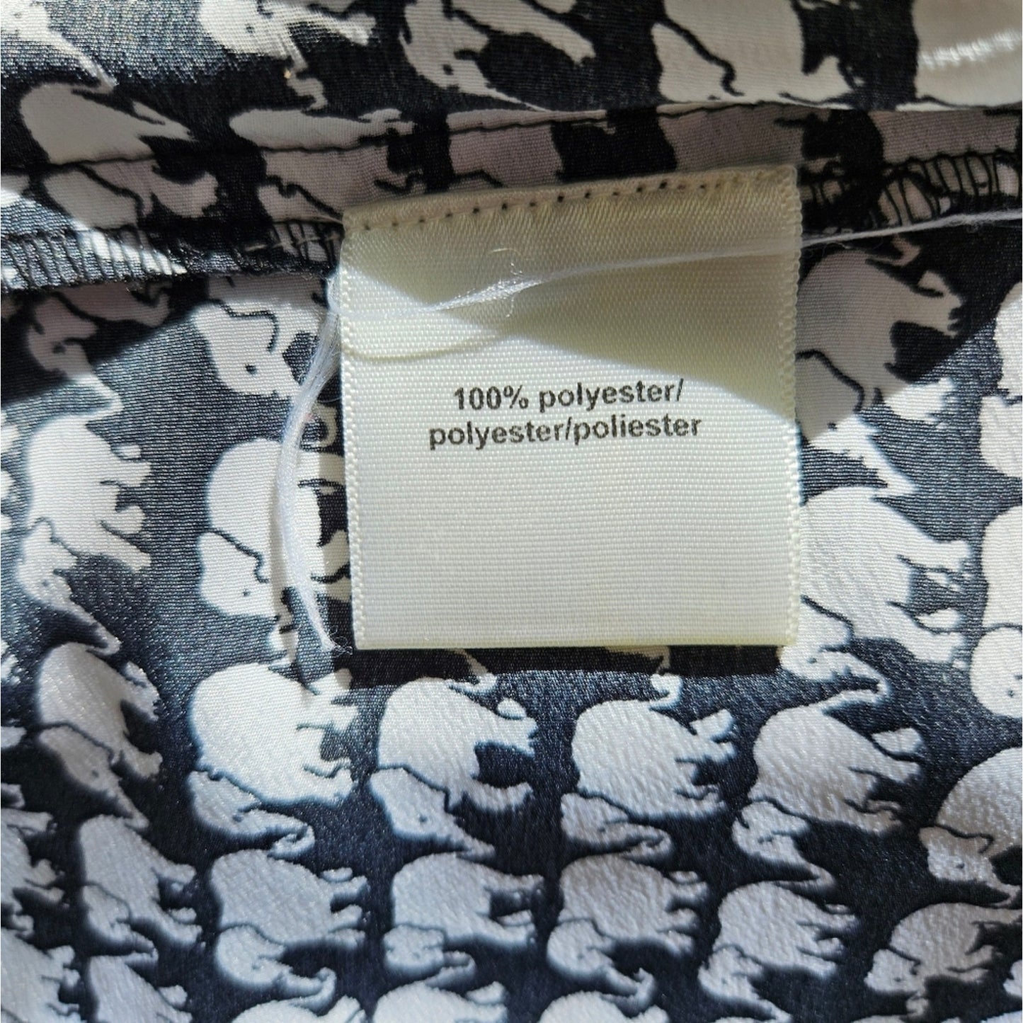 Oat + Fawn Black & White Elephant Print Sleeveless Top Medium