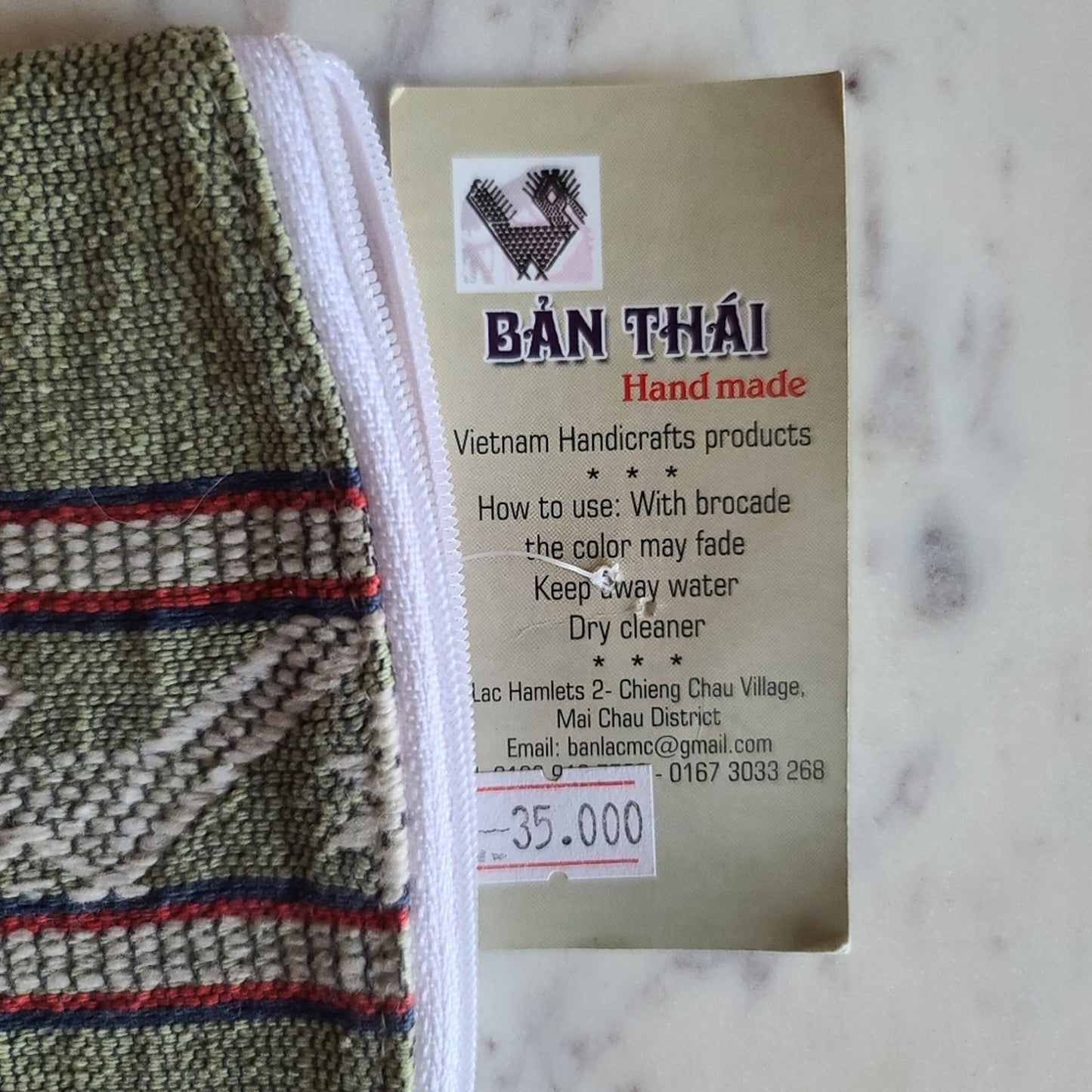 NWT Ban Thai Handmade Vietnamese Woven Textile Pouch and Coaster Set