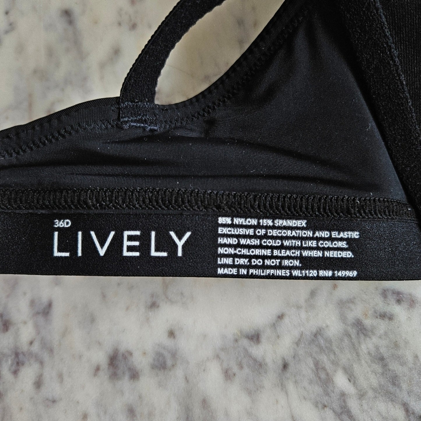 NWOT Lively No Wire Balconette Bra Jet Black