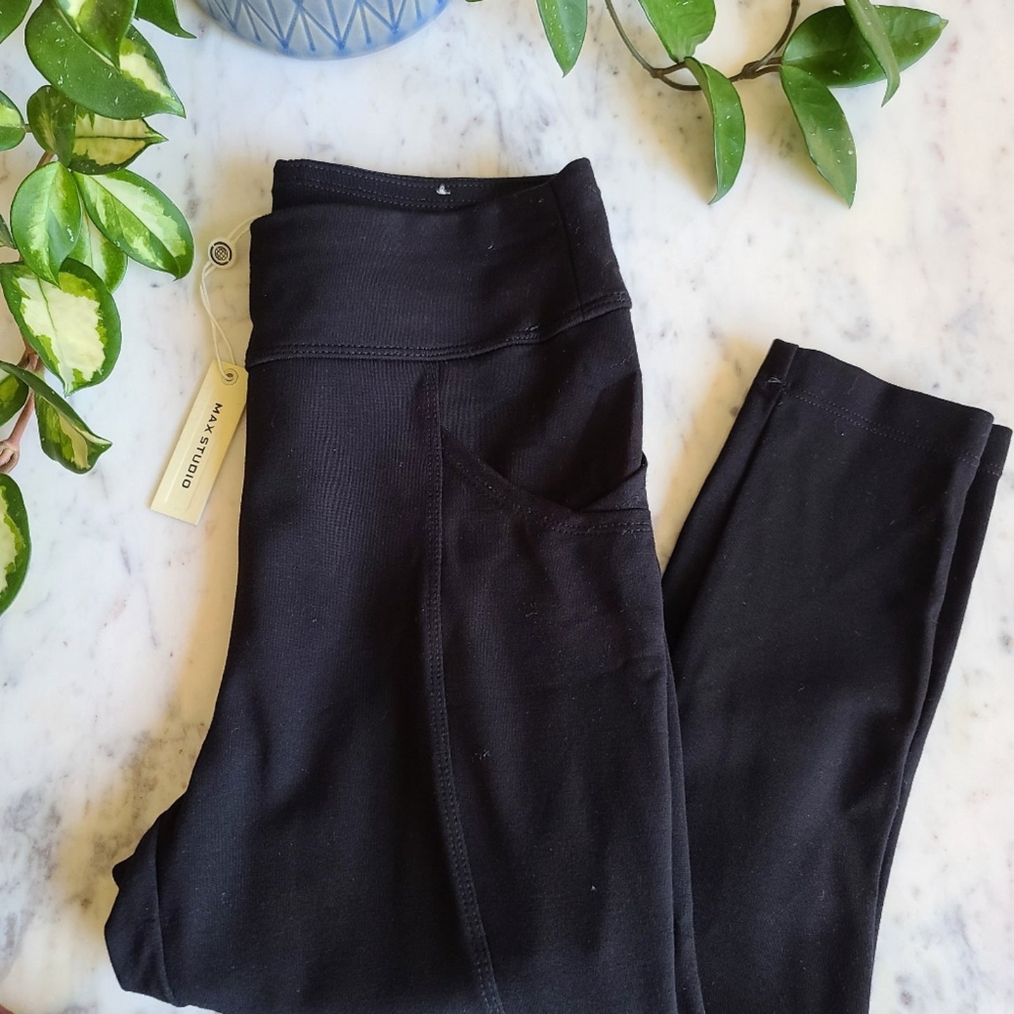 NWT Max Studio Black Casual Pocket Leggings XS