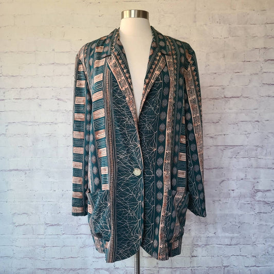 Vintage AB Sport Lightweight Printed Blazer 16