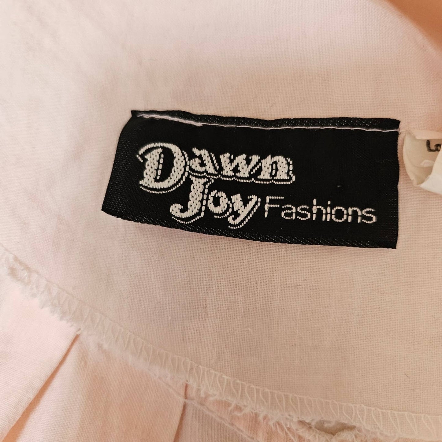 Vintage 80s Dawn Joy Fashions Light Pink Cotton Half Sleeve Secretary Dress