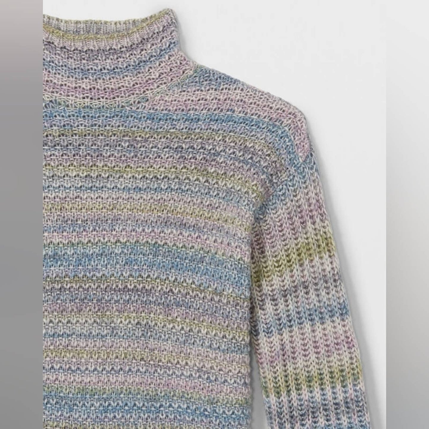Club Monaco Pastel Space Dyed Texture Mock Neck Sweater Cotton Wool Small